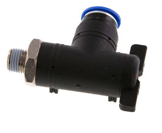 12 mm - R1/4'' Kunststof/Messing L-stuk 2-Weg Kogelkraan