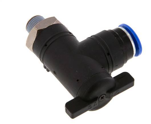 12 mm - R1/4'' Kunststof/Messing L-stuk 2-Weg Kogelkraan