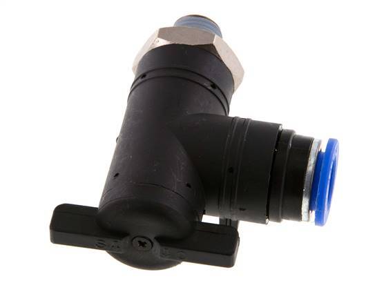 12 mm - R1/4'' Kunststof/Messing L-stuk 2-Weg Kogelkraan
