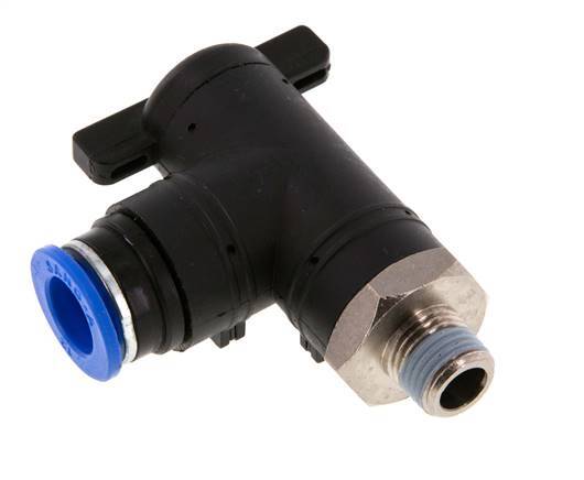 12 mm - R1/4'' Kunststof/Messing L-stuk 2-Weg Kogelkraan