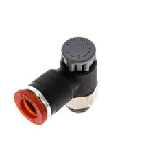 Flow Control Valve Meter-In Elbow 8 mm - G1/8'' Brass/PA 66 Locknut