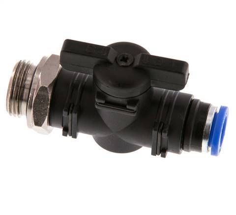 8 mm - G3/8'' Kunststof/Messing rechte 2-Weg Kogelkraan