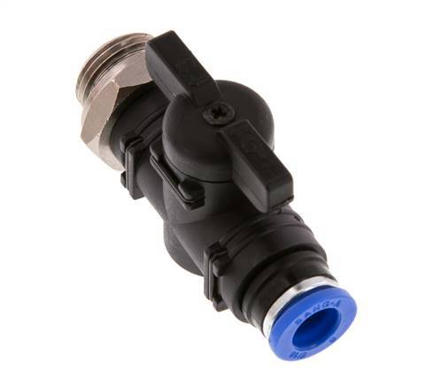 8 mm - G3/8'' Kunststof/Messing rechte 2-Weg Kogelkraan