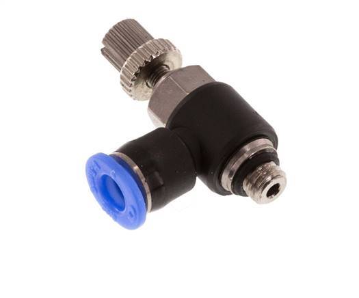 L-stuk Regelventiel 4 mm - M5 Regeling-Uit Messing/PBT