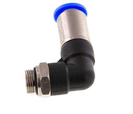 Push-In Fitting 12mm & G3/8'' Male Auto Shut-Off Elbow Brass/PBT 0-10bar (0-145psi)