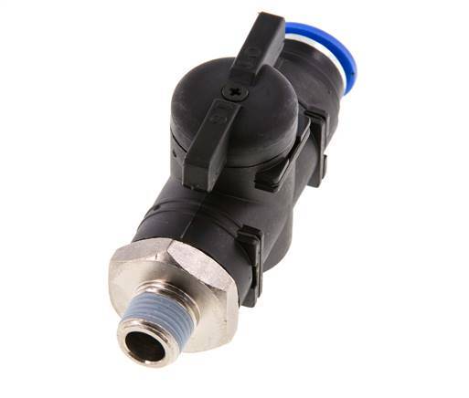 12 mm - R1/4'' Kunststof/Messing rechte 2-Weg Kogelkraan