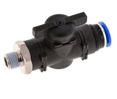 12 mm - R1/4'' Kunststof/Messing rechte 2-Weg Kogelkraan