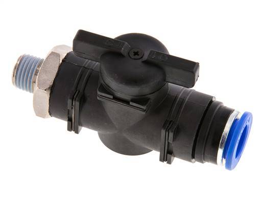12 mm - R1/4'' Kunststof/Messing rechte 2-Weg Kogelkraan
