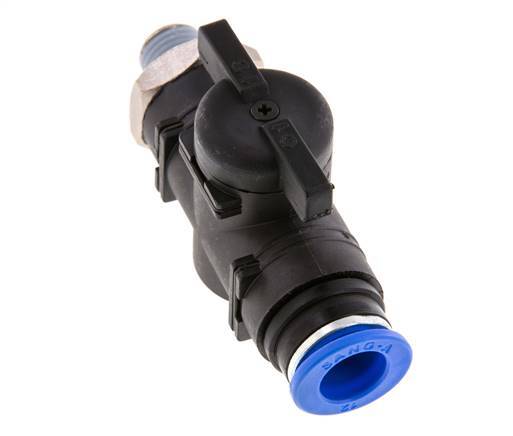 12 mm - R1/4'' Kunststof/Messing rechte 2-Weg Kogelkraan