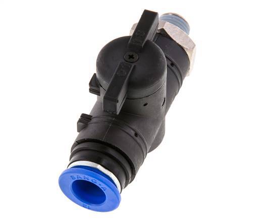 12 mm - R1/4'' Kunststof/Messing rechte 2-Weg Kogelkraan
