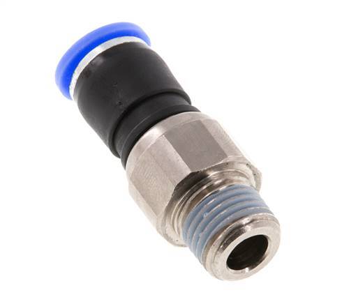 8mm & R1/4'' Draaidoorvoer Insteek Buitendraad Vernikkeld Messing/PBT NBR