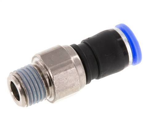 8mm & R1/4'' Draaidoorvoer Insteek Buitendraad Vernikkeld Messing/PBT NBR