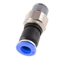 8mm & R1/4'' Draaidoorvoer Insteek Buitendraad Vernikkeld Messing/PBT NBR