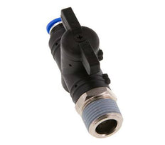 6 mm - R3/8'' Kunststof/Messing rechte 2-Weg Kogelkraan