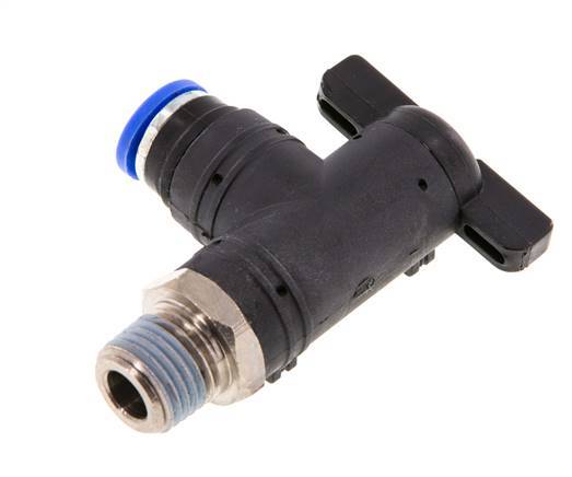 2-Way Elbow Ball Valve 8 mm - R1/4'' Plastic/Brass