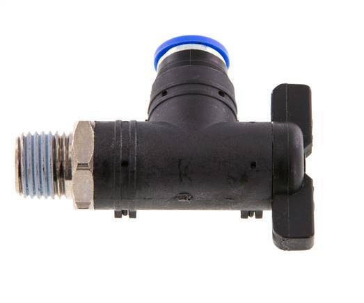 8 mm - R1/4'' Kunststof/Messing L-stuk 2-Weg Kogelkraan
