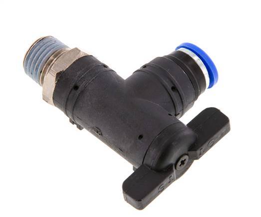 8 mm - R1/4'' Kunststof/Messing L-stuk 2-Weg Kogelkraan
