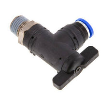 8 mm - R1/4'' Kunststof/Messing L-stuk 2-Weg Kogelkraan
