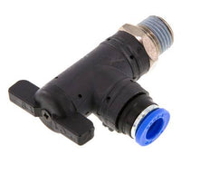 8 mm - R1/4'' Kunststof/Messing L-stuk 2-Weg Kogelkraan
