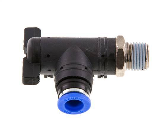 8 mm - R1/4'' Kunststof/Messing L-stuk 2-Weg Kogelkraan
