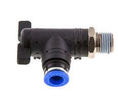 8 mm - R1/4'' Kunststof/Messing L-stuk 2-Weg Kogelkraan