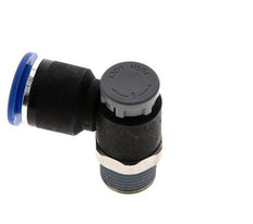 Flow Control Valve Meter-Out Elbow 12 mm - R3/8'' Brass/PA 66 Locknut
