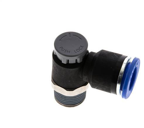 L-stuk Regelventiel 12 mm - R3/8'' Regeling-Uit Messing/Nylon Borgmoer