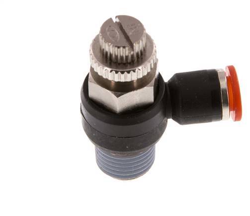 L-stuk Regelventiel 6 mm - R1/4'' Regeling-in Messing/Nylon