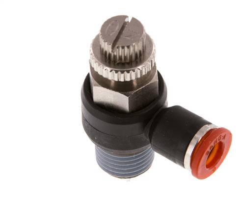 L-stuk Regelventiel 6 mm - R1/4'' Regeling-in Messing/Nylon