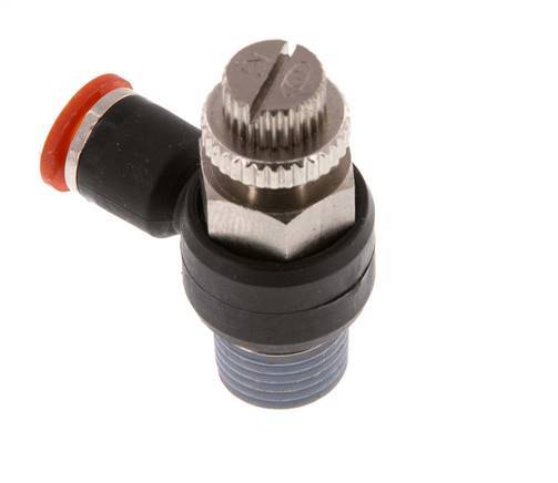 L-stuk Regelventiel 6 mm - R1/4'' Regeling-in Messing/Nylon