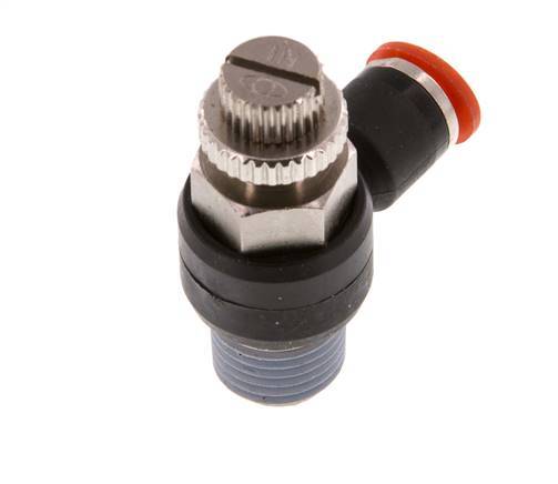 L-stuk Regelventiel 6 mm - R1/4'' Regeling-in Messing/Nylon