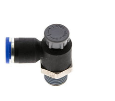 Flow Control Valve Meter-Out Elbow 8 mm - R1/4'' Brass/PA 66 Locknut