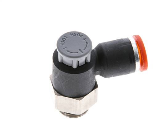 L-stuk Regelventiel 8 mm - G1/4'' Regeling-in Messing/Nylon Borgmoer