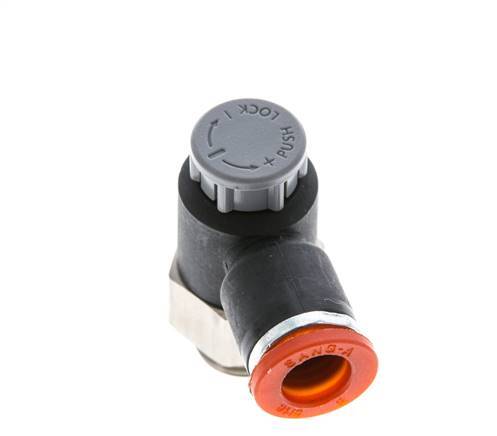 L-stuk Regelventiel 8 mm - G1/4'' Regeling-in Messing/Nylon Borgmoer