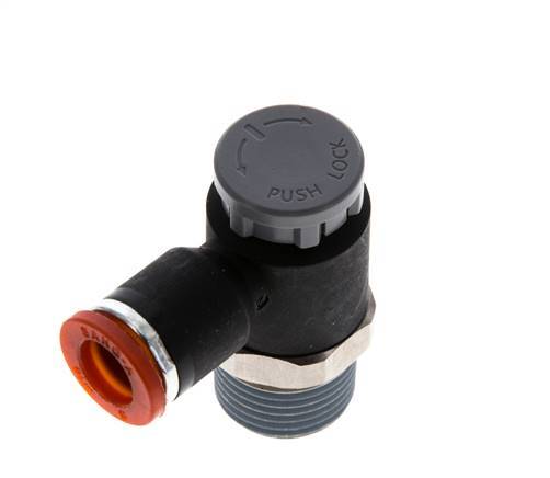 L-stuk Regelventiel 8 mm - R3/8'' Regeling-in Messing/Nylon Borgmoer