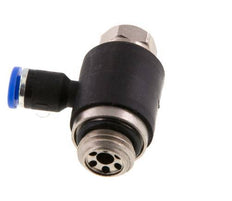 Flow Control Silencer Meter-Out Elbow 4 mm - G1/4'' Brass/PA 66 Slotted Screw