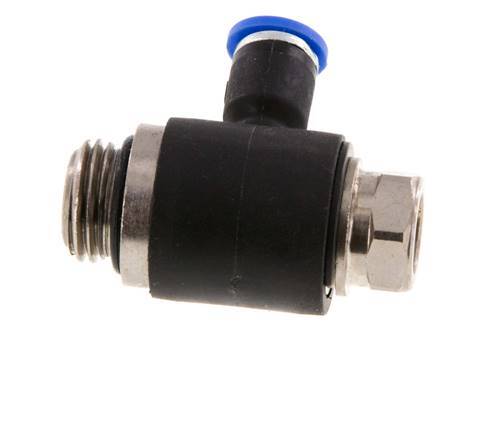 L-stuk Regelventiel 4 mm - G1/4'' Regeling-Uit Messing/Nylon Sleufschroef