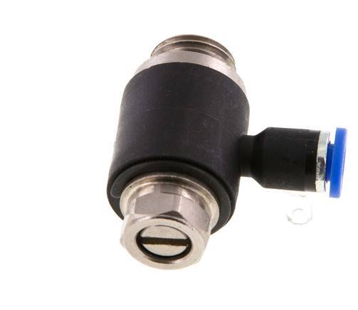 L-stuk Regelventiel 4 mm - G1/4'' Regeling-Uit Messing/Nylon Sleufschroef