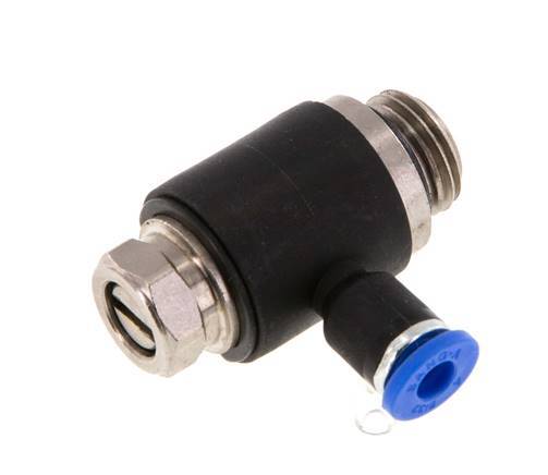 L-stuk Regelventiel 4 mm - G1/4'' Regeling-Uit Messing/Nylon Sleufschroef
