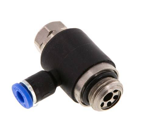L-stuk Regelventiel 4 mm - G1/4'' Regeling-Uit Messing/Nylon Sleufschroef