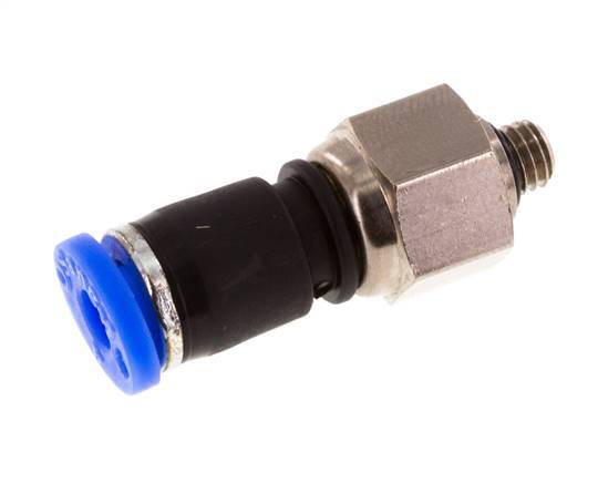 4mm & M5 Draaidoorvoer Insteek Buitendraad Vernikkeld Messing/PBT NBR
