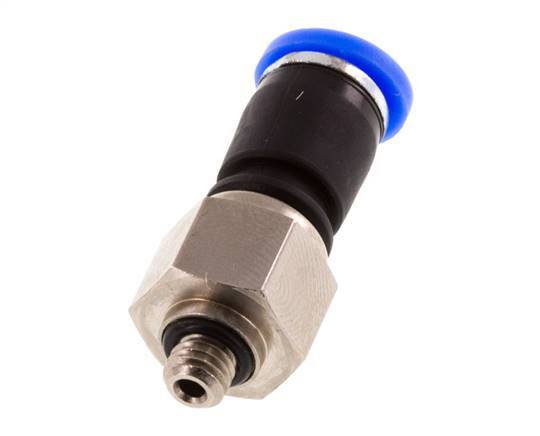 4mm & M5 Draaidoorvoer Insteek Buitendraad Vernikkeld Messing/PBT NBR