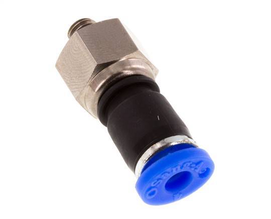 4mm & M5 Draaidoorvoer Insteek Buitendraad Vernikkeld Messing/PBT NBR