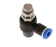 L-stuk Regelventiel 4 mm - R1/8'' Regeling-Uit Messing/Nylon