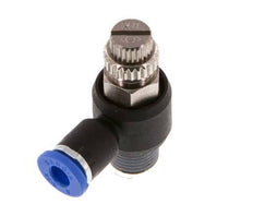 L-stuk Regelventiel 4 mm - R1/8'' Regeling-Uit Messing/Nylon