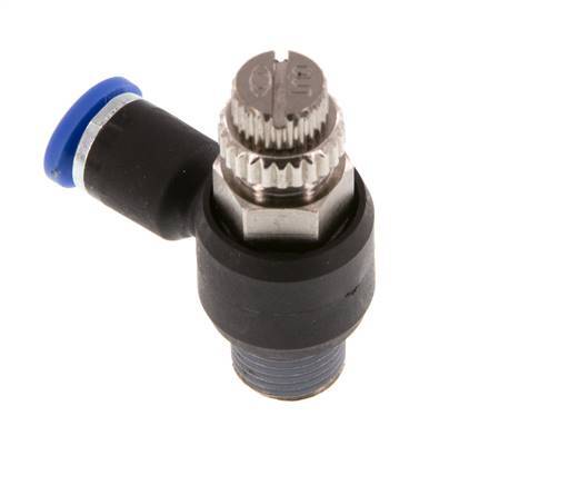 L-stuk Regelventiel 4 mm - R1/8'' Regeling-Uit Messing/Nylon