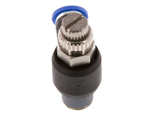 L-stuk Regelventiel 4 mm - R1/8'' Regeling-Uit Messing/Nylon