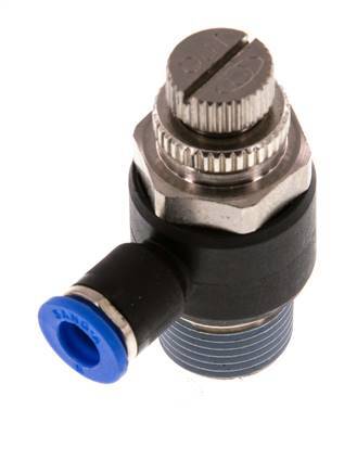 L-stuk Regelventiel 6 mm - R3/8'' Regeling-Uit Messing/Nylon