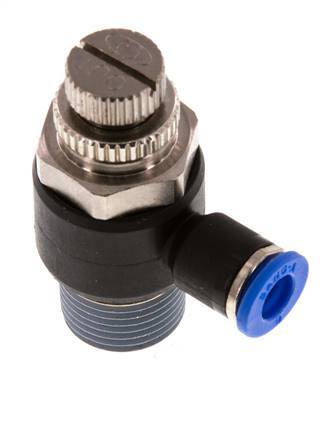 L-stuk Regelventiel 6 mm - R3/8'' Regeling-Uit Messing/Nylon