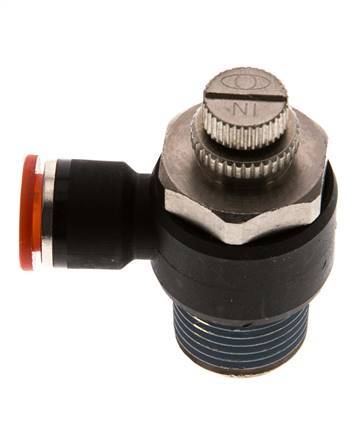 L-stuk Regelventiel 10 mm - R1/2'' Regeling-in Messing/Nylon